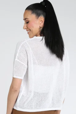 Luisa Cerano 138768-5894 Pull korte mouw Wit