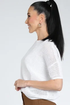 Luisa Cerano 138768-5894 Pull korte mouw Wit