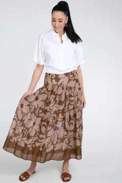 Luisa Cerano 538327-3839 Rok wijd lang Vicuna