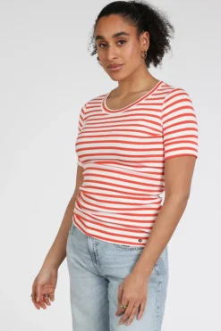 Marc Cain AA 48.09 J90 T-shirt korte mouw Koraal