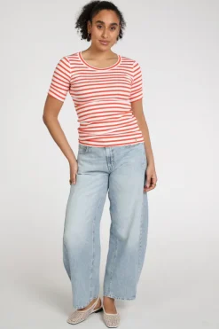 Marc Cain AA 48.09 J90 T-shirt korte mouw Koraal