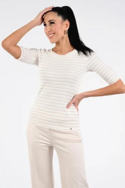 Marc Cain AA 48.09 J90 T-shirt korte mouw Zand