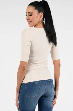 Marc Cain AA 48.09 J50 T-shirt korte mouw Zand
