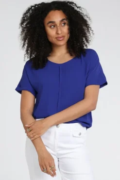 Marc Cain AA 51.02 W90 Blouse korte mouw Royal