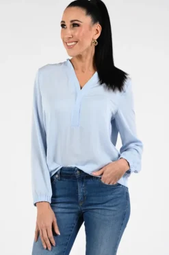 Marc Cain AA 51.03 W39 Blouse lange mouw Licht blauw