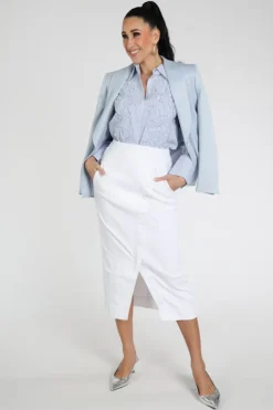 Marc Cain AC 71.32 D64 Rok recht lang Wit