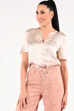 Marc Cain AC 55.04 J61 Blouse korte mouw Licht roze