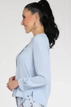 Marc Cain AC 51.26 W90 Blouse lange mouw Licht blauw