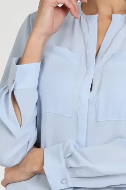 Marc Cain AC 51.26 W90 Blouse lange mouw Licht blauw