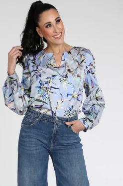 Marc Cain AC 51.25 W29 Blouse lange mouw Licht blauw