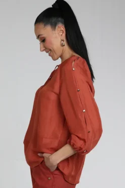 Marc Cain AC 51.40 W86 Blouse lange mouw Vicuna