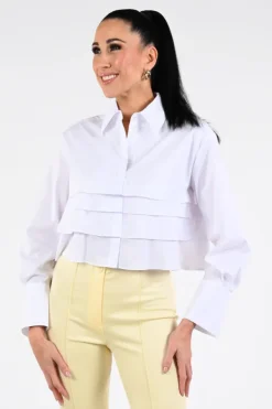 Marc Cain AR 51.16 W93 Blouse lange mouw Wit