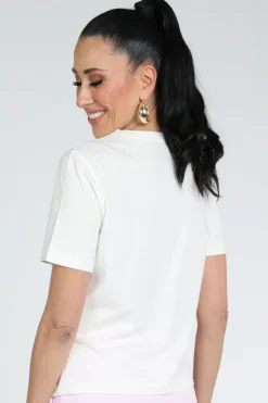 Marc Cain AS 48.20 J26 Pull korte mouw Off white