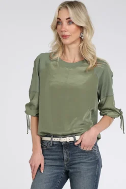 Marc Cain AS 55.08 J67 T-shirt lange mouw Olijf