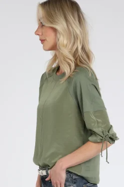 Marc Cain AS 55.08 J67 T-shirt lange mouw Olijf