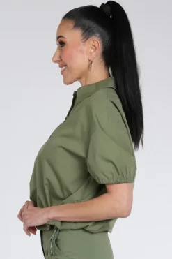 Marc Cain AS 51.21 W80 Blouse korte mouw Olijf