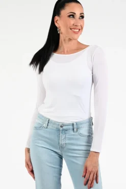 Marc Cain +E 48.35 J03 T-shirt lange mouw Wit