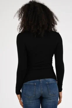 Marc Cain +E 48.35 J03 T-shirt lange mouw Zwart