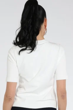 Marc Cain +E 41.06 M11 Pull korte mouw Off white