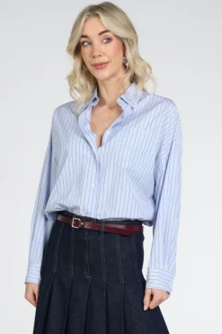 MaxMara Aureo mm10165 Blouse lange mouw Licht blauw