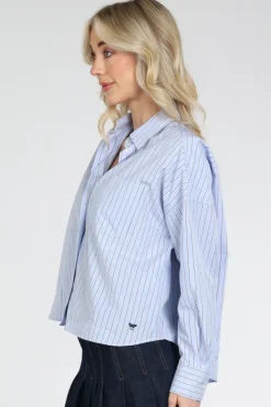 MaxMara Aureo mm10165 Blouse lange mouw Licht blauw