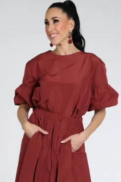 MaxMara break mm10007 Blouse korte mouw Cerise