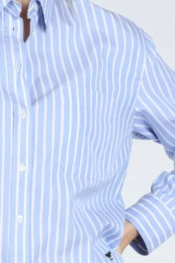 MaxMara Cartone mm10200 Blouse lange mouw Licht blauw