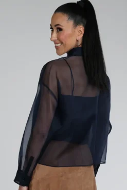 MaxMara colomba mm100035 Blouse lange mouw Marine