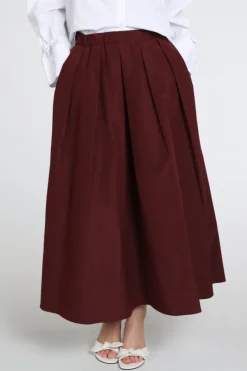 MaxMara Curvato mm10197 Rok wijd lang Bordeauxrood