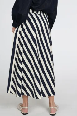 MaxMara duomo mm10183 Rok wijd lang Marine