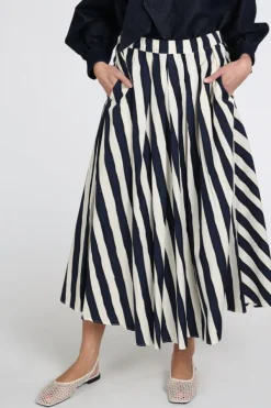MaxMara duomo mm10183 Rok wijd lang Marine
