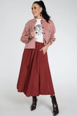 MaxMara formica mm10007 Rok wijd lang Cerise