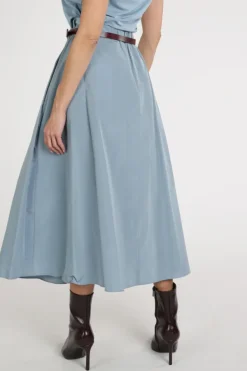 MaxMara formica mm10007 Rok wijd lang Licht blauw