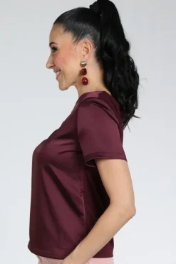 MaxMara Zona mm13103 Blouse korte mouw Bordeauxrood