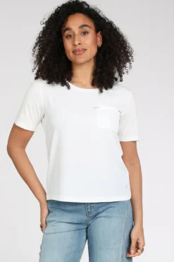 Monari 410467 Blouse korte mouw Off white