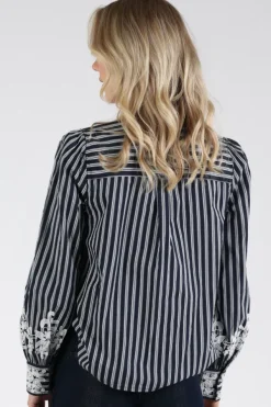 Monari 410344 Blouse lange mouw Marine