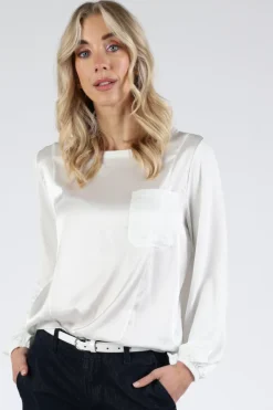 Monari 410110 Blouse lange mouw Off white