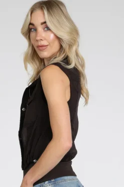 Monari 410536 Gilet Donker bruin