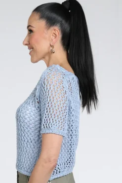 Monari 409945 Pull korte mouw Licht blauw