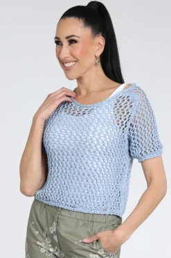 Monari 409945 Pull korte mouw Licht blauw