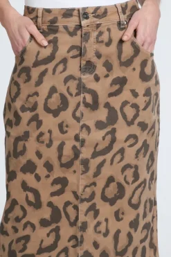 Monari 410094 Rok recht kort Bruin