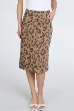 Monari 410094 Rok recht kort Bruin