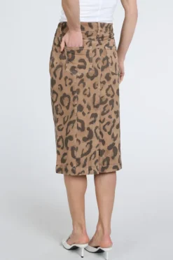 Monari 410094 Rok recht kort Bruin