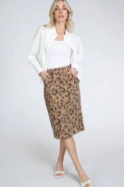 Monari 410094 Rok recht kort Bruin