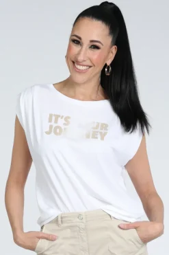 Monari 409665 T-shirt korte mouw Off white