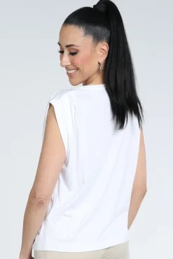 Monari 409665 T-shirt korte mouw Off white