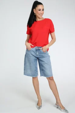 Monari 409702 T-shirt korte mouw Rood