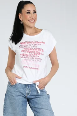 Monari 409904 T-shirt korte mouw Wit