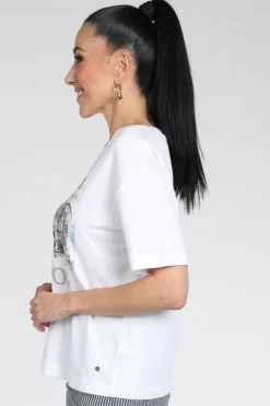 Monari 409674 T-shirt korte mouw Wit