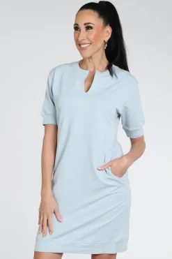 Moscow sister 50-06 Jurk korte mouw Licht blauw